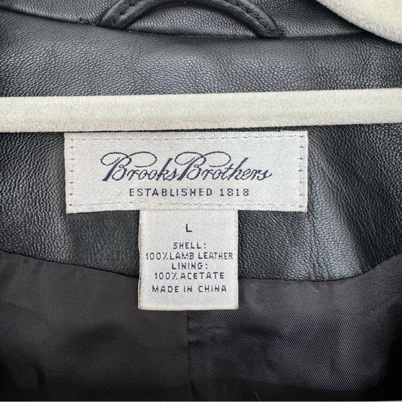 Brook Brothers 100% lamb leather black super soft, one button, size L - Picture 3 of 16